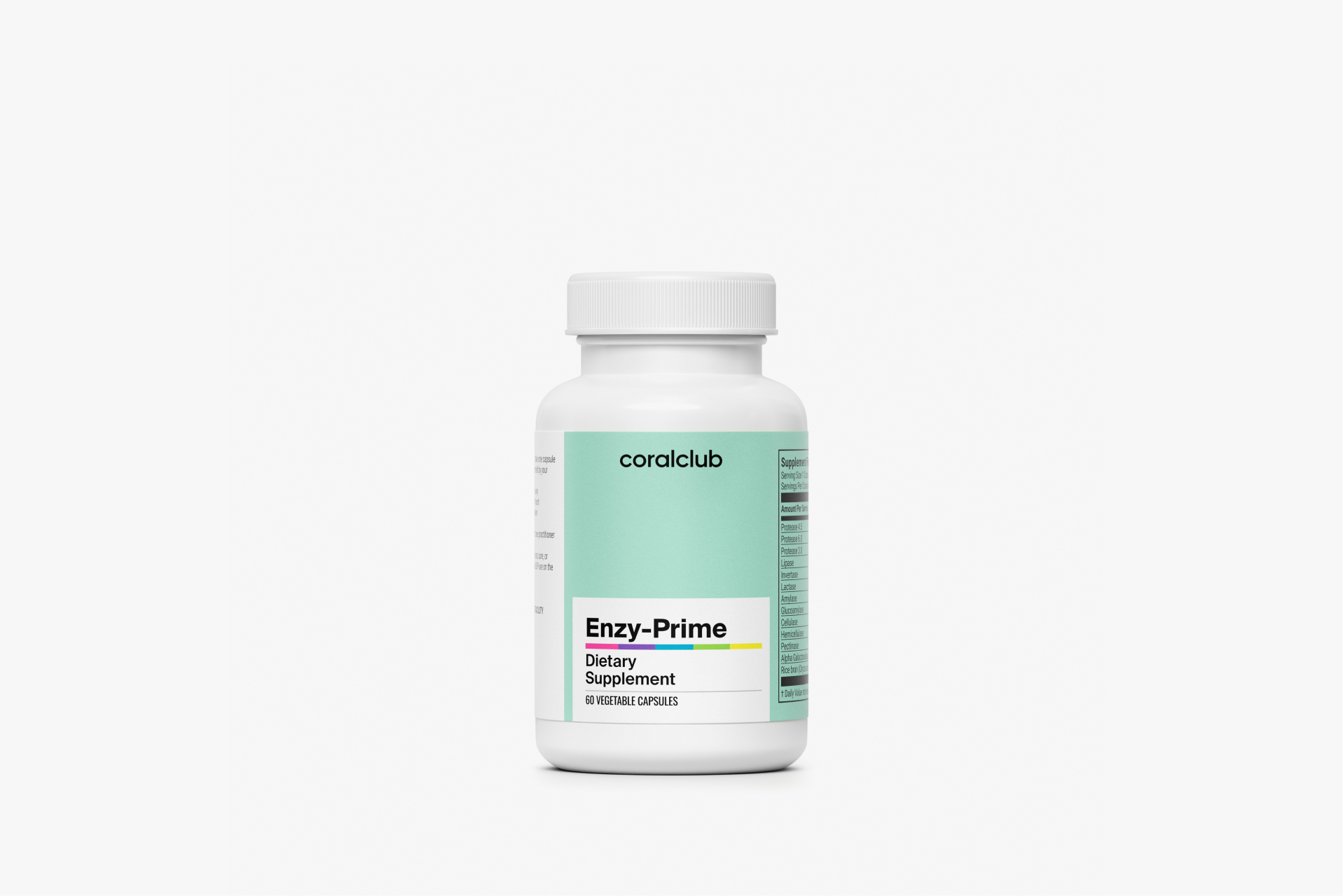 Упаковка растительных ферментов Enzy-Prime на эстетичном светлом фоне